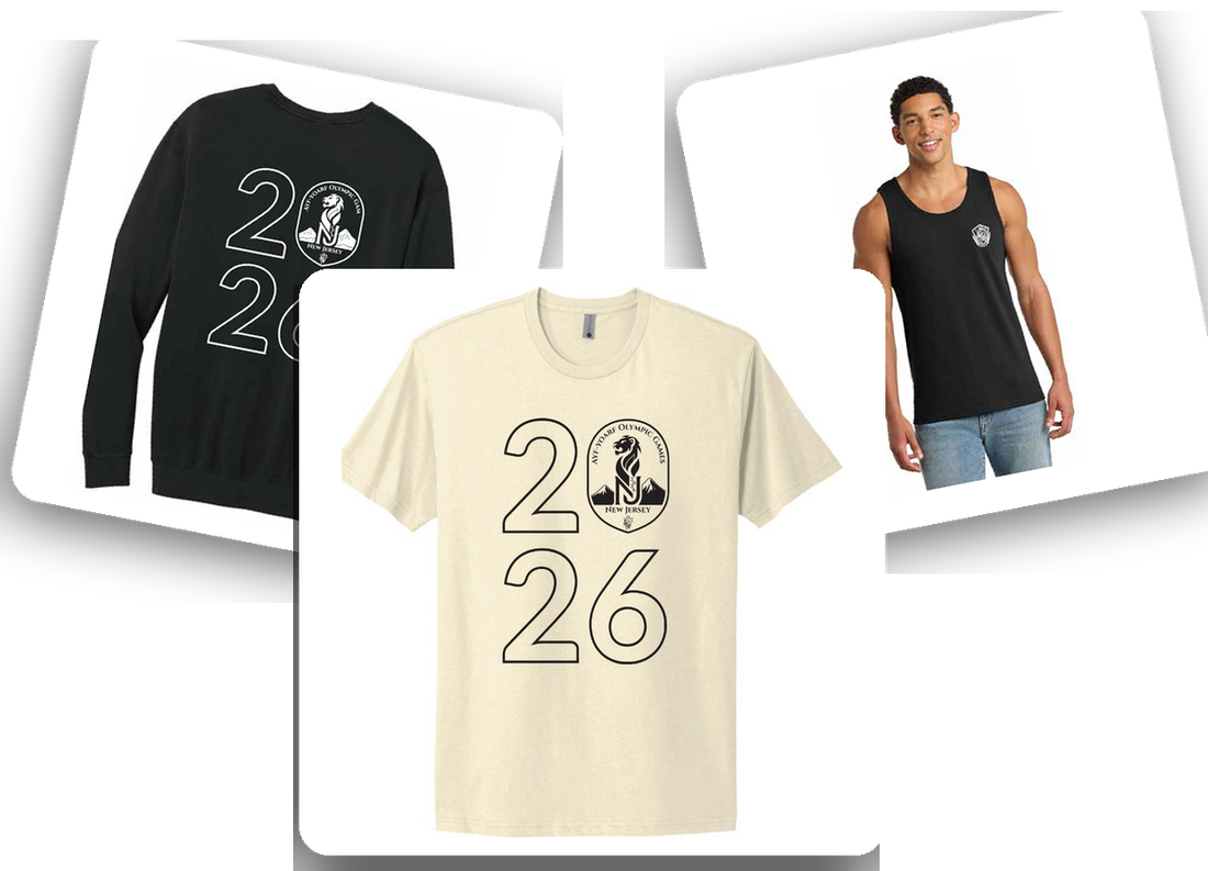 2026 AYF Olympics merch — crewneck sweatshirt, tee and tank